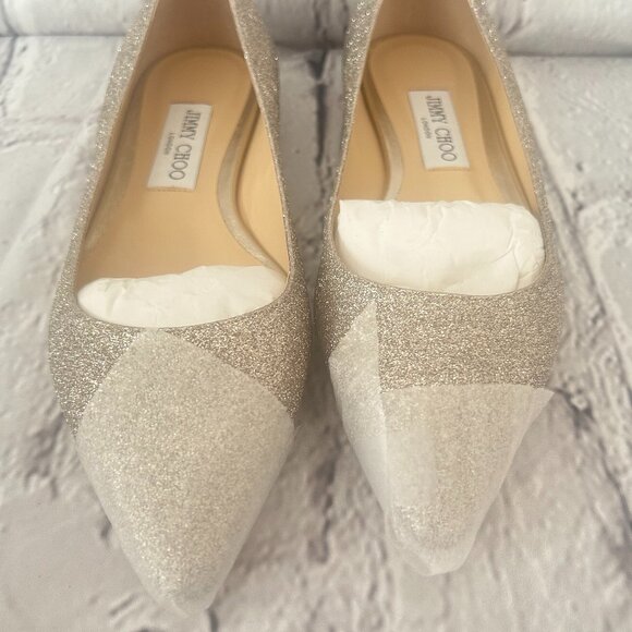 Jimmy Choo | Romy Flat in Platinum Ice / Dusty Glitter - Picture 9 of 15